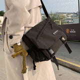 Nylon Crossbody Bag Large Capacity Handbag Solid Color Ladies Messenger