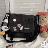 Nylon Crossbody Bag Large Capacity Handbag Solid Color Ladies Messenger