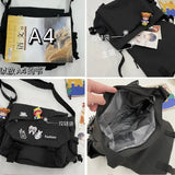 Nylon Crossbody Bag Large Capacity Handbag Solid Color Ladies Messenger