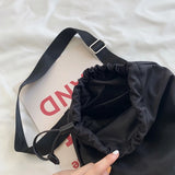 Women's Nylon Drawstring Crossbody Bag