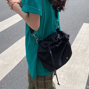 Women's Nylon Drawstring Crossbody Bag