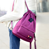 Nylon Drawstring Backpack Student Bag Storage Bag