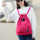 Nylon Drawstring Backpack Student Bag Storage Bag