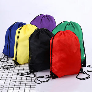 Nylon Drawstring Rucksack Bag Waterproof Sport Gym Traveling