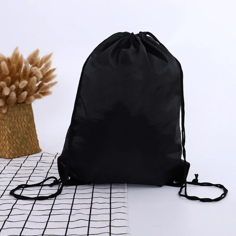 Nylon Drawstring Rucksack Bag Waterproof Sport Gym Traveling