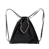 Nylon Drawstring Bags Men Women Chain Tassel Big Totes Backpacks