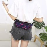 Nylon Fanny Pack Waist Banana Bag with Earphone Hole
