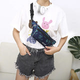 Nylon Fanny Pack Waist Banana Bag with Earphone Hole