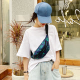 Nylon Fanny Pack Women Phone Daily Chest Waist Printed Waist Bag
