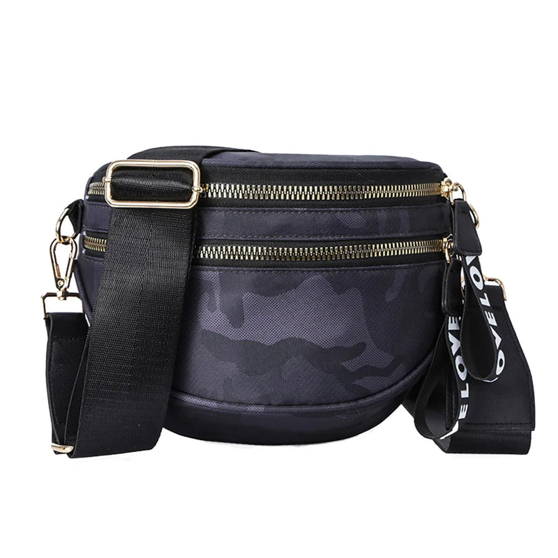 Nylon Fanny Waist Bags Women Semicircle Casual Zipper