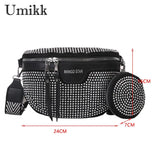 Nylon Fanny Waist Bags Women Semicircle Casual Zipper
