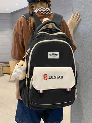 Animal Printing Nylon Female Backpack School Bags for Teen Girls