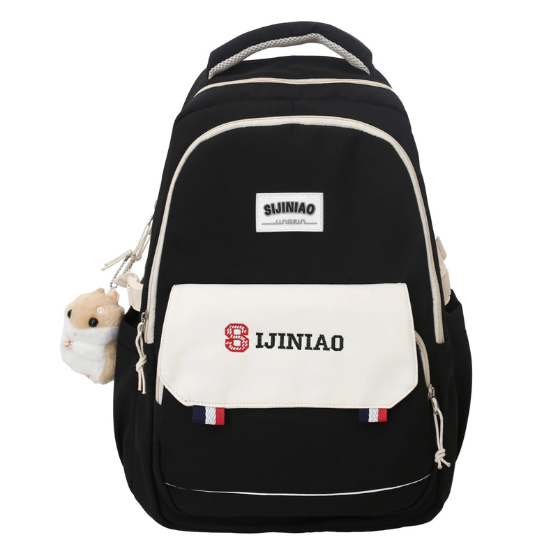 Animal Printing Nylon Female Backpack School Bags for Teen Girls