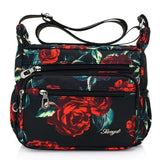 Nylon Floral Crossbody Shoulder Bag for Women