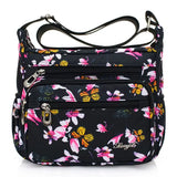 Nylon Floral Crossbody Shoulder Bag for Women