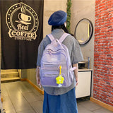 Nylon Flower Pendant Mesh Belt Letter Large-capacity Female Student Backpack