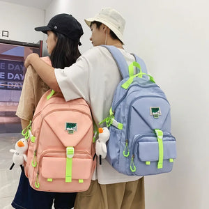 Fluorescent Green Large-capacity Student Backpack
