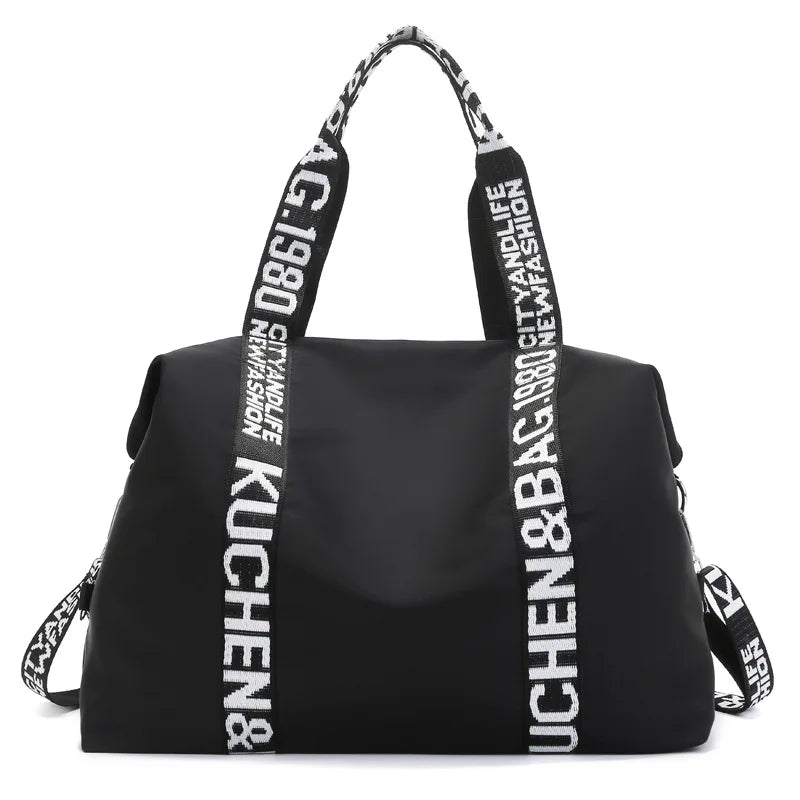 Water Repellent Nylon Gym Bag Large Capacity Tote Travel Bag