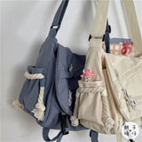 Nylon Shoulder Bag Large Capacity Crossbody Bags for Teenager Girls Men
