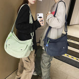 Nylon Crossbody Bag Preppy Style Messenger Bag School Bag