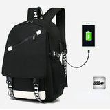Nylon Kids School Backpacks Student Luminous Animation USB Charge High School Ba