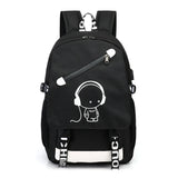 Nylon Kids School Backpacks Student Luminous Animation USB Charge High School Ba