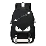 Nylon Kids School Backpacks Student Luminous Animation USB Charge High School Ba