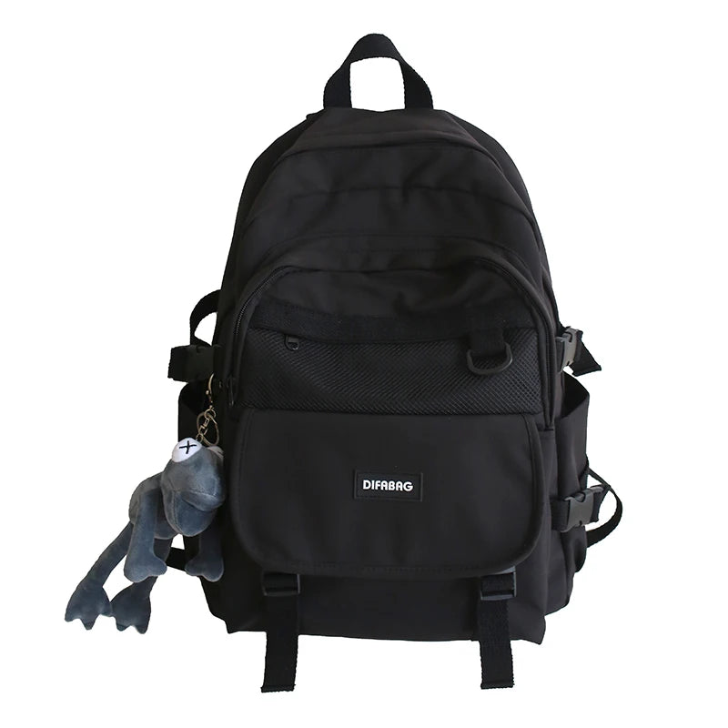 Nylon Laptop Backpack Multi-Pocket School Bag Unisex