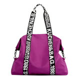 Nylon Large Capacity Shoulder Bag Women English Letter Handbag