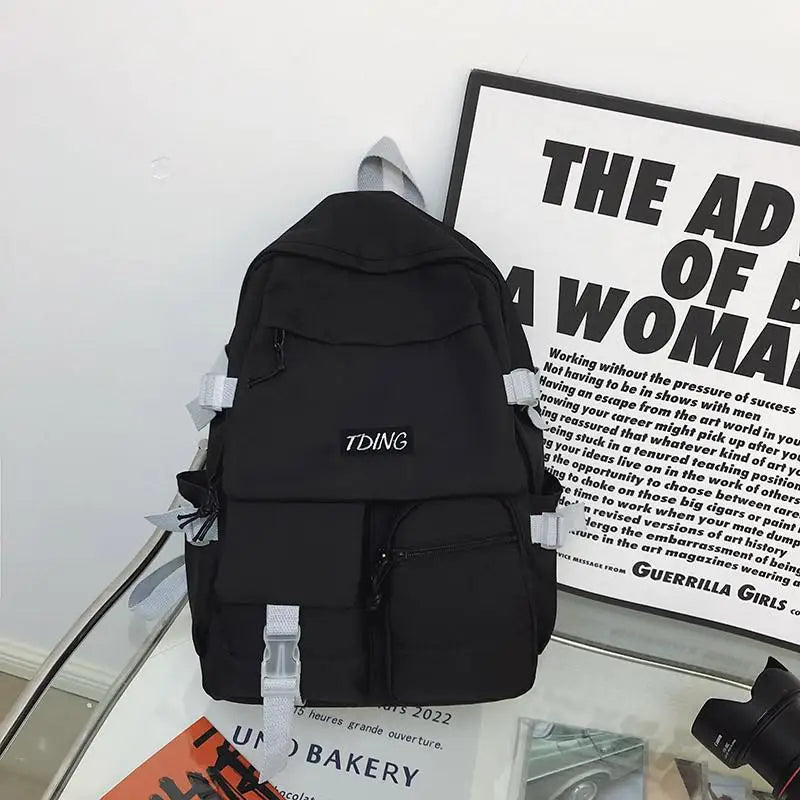 Nylon Large Capacity Women Backpack Waterproof School Bag For Girls