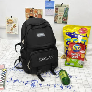 Nylon Large Capacity Women Backpack Waterproof Student School Bag For Girls