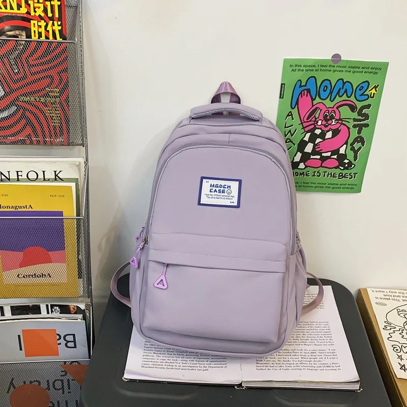 Nylon Letter Decals Laptop Capacity Female College Students Campus Backpack