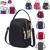 Women's Nylon Mini Handbag Crossbody Cell Phone Clutch Purse Wallet