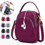 Women's Nylon Mini Handbag Crossbody Cell Phone Clutch Purse Wallet
