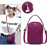 Women's Nylon Mini Handbag Crossbody Cell Phone Clutch Purse Wallet