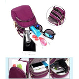Women's Nylon Mini Handbag Crossbody Cell Phone Clutch Purse Wallet