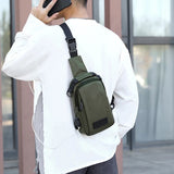 Nylon Men Backpack Rucksack Chest Bags with USB Charging