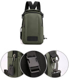 Nylon Men Backpack Rucksack Chest Bags with USB Charging