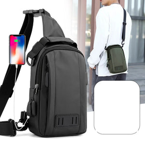 Nylon Men Backpack Rucksack Chest Bags with USB Charging