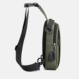 Nylon Men Backpack Rucksack USB Charging Port Military Chest Pack Bag