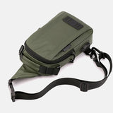Nylon Men Backpack Rucksack USB Charging Port Military Chest Pack Bag