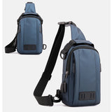 Nylon Men Backpack Rucksack USB Charging Port Military Chest Pack Bag