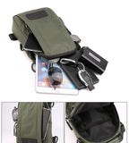 Nylon Men Backpack Rucksack USB Charging Port Military Chest Pack Bag