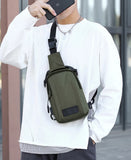 Nylon USB Charging Chest Bag Rucksack Travel Women Shoulder Backpack