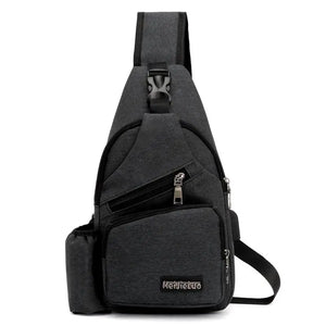 Nylon Chest Pack Crossbody Bag Casual Travel Rucksack Chest Bag