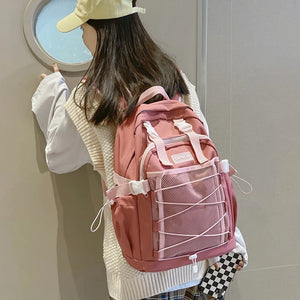 Nylon+Mesh Female Backpack School Bag for Girl Rucksack Women