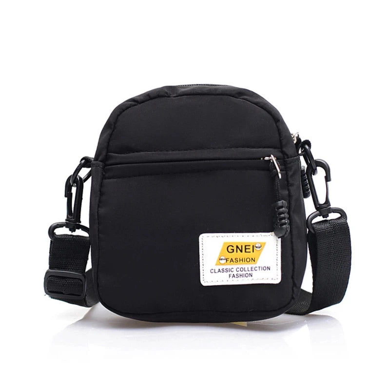 Nylon Messenger Bag Solid Crossbody Purse Zipper Satchel for Women