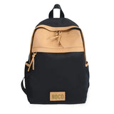 Girls Nylon+PU Patchwork Backpack Big Storage Waterproof Rucksack Organizer