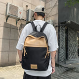 Girls Nylon+PU Patchwork Backpack Big Storage Waterproof Rucksack Organizer