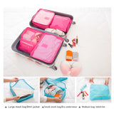 6-Piece Nylon Packing Cube Travel Bag Set for Clothing Organization